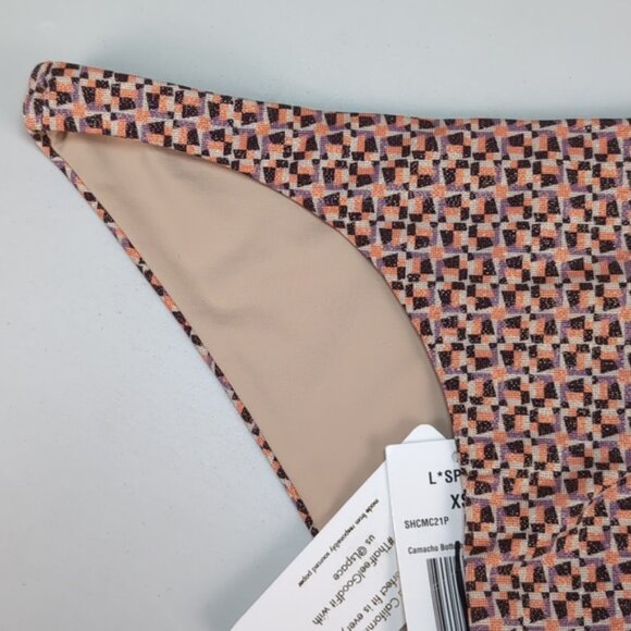 NEW L*Space Shine On Shimmer Camacho Bikini Bottom Multicolor Metallic Geometric - Picture 4 of 11